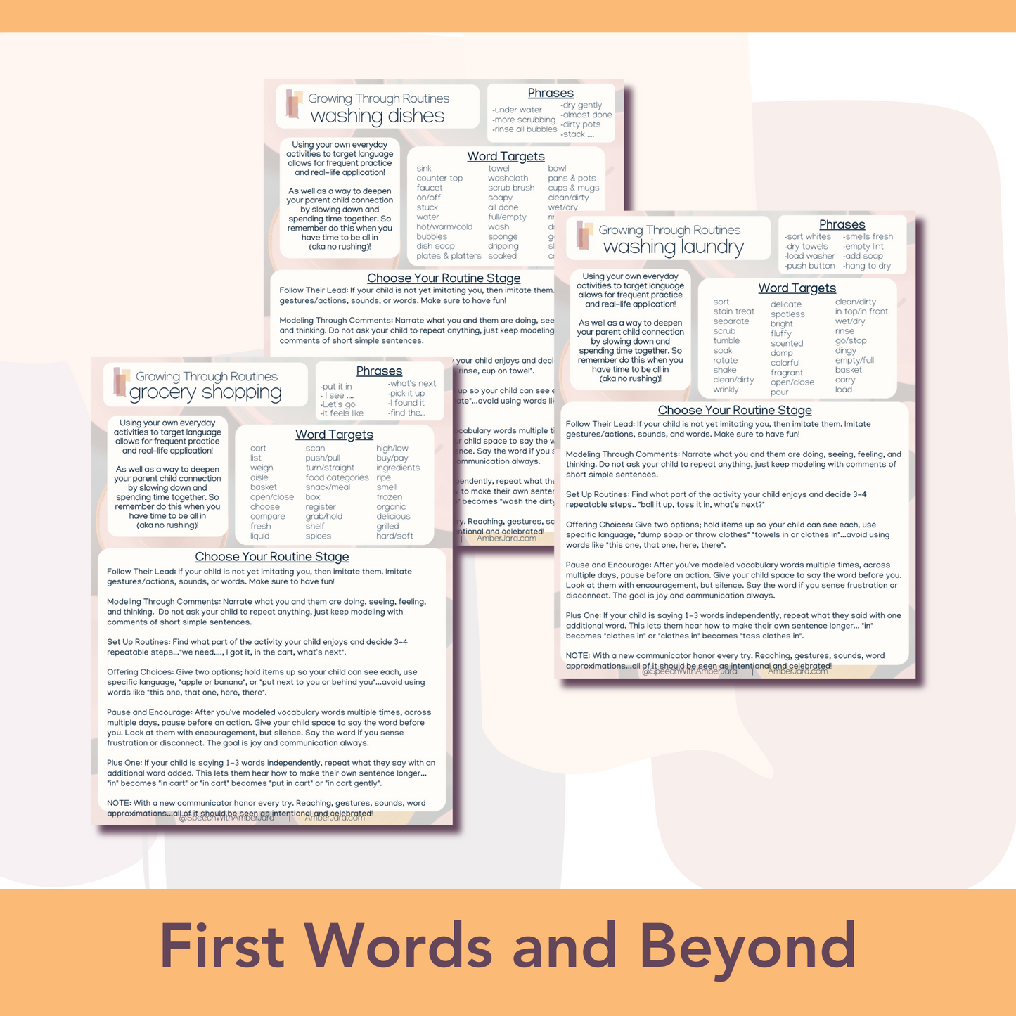  First Words and Beyond-Everyday Activities including Washing Dishes, Grocery Shopping, Washing Laundry.